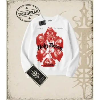 HOLY DECAY   Oversize Unisex Bisiklet Yaka Sweatshirt