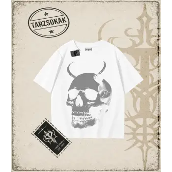 HORN SKULL Oversize Unisex Tişört