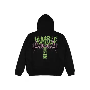 Humble Siyah Oversize Unisex Kapüşonlu Sweatshirt Hoodie
