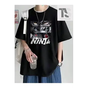 Hypemode Ayı Baskılı Yuvarlak Yaka Siyah Erkek Tişört