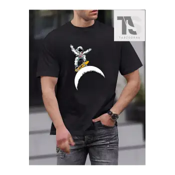 Hypemode Erkek Astronot Baskılı Kısa Kollu Tişört