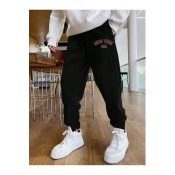 Hypemode Letter Graphic Drawstring Waist Eşofman Altı