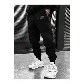 Hypemode Slogan Graphic Drawstring Waist Eşofman Altı