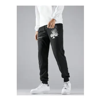 Hypemode Slogan Graphic Drawstring Waist Eşofman Altı