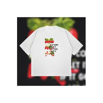 If It Comes Let It Oversize Unisex Pamuklu Nefes Alan Kalın Kumaşlı