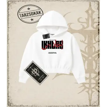 IKHLAS Kadın Crop Kapşonlu Sweatshirt