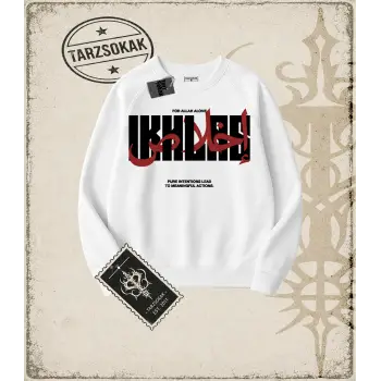 IKHLAS Oversize Unisex Bisiklet Yaka Sweatshirt
