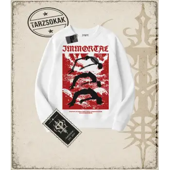 IMMORTAL Oversize Unisex Bisiklet Yaka Sweatshirt