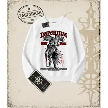 IMPERIUM Oversize Unisex Bisiklet Yaka Sweatshirt