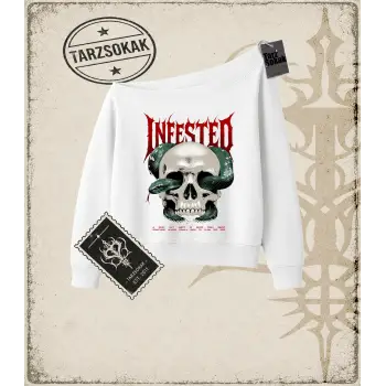 INFESTED Kadın Kayık Yaka Sweatshirt