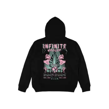 Infinite Siyah Oversize Unisex Kapüşonlu Sweatshirt Hoodie