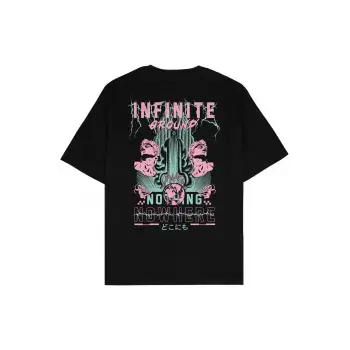 Infinite Siyah Oversize Unisex T-shirt
