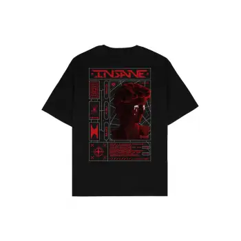 Insane Siyah Oversize Unisex T-shirt