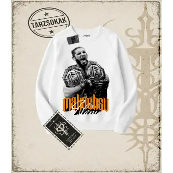 ISLAMMAKACHEV Oversize Unisex Bisiklet Yaka Sweatshirt