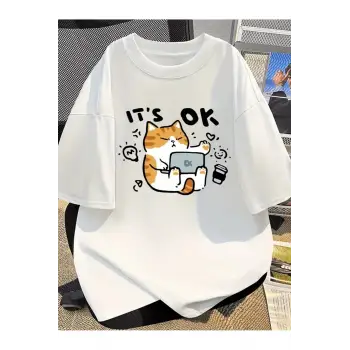 Its Ok Cute Cute Cate Oversize Unisex