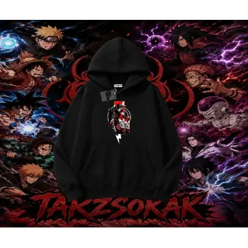 Itachi Uchiha Naruto Anime Karakteri Oversize Unisex Kapşonlu Sweatshirt Beyaz