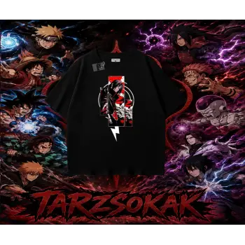 Itachi Uchiha Naruto Anime Karakteri Oversize Unisex Tişört Beyaz