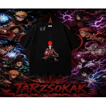 Itachi Uchiha Naruto Anime Karakteri Oversize Unisex Tişört Beyaz