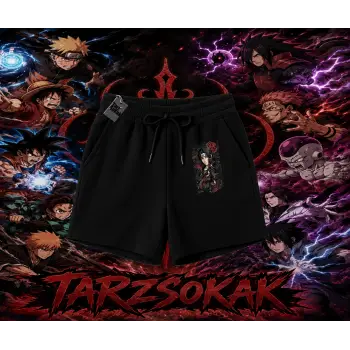 Itachi Uchiha Naruto Anime Karakteri Unisex Şort Beyaz
