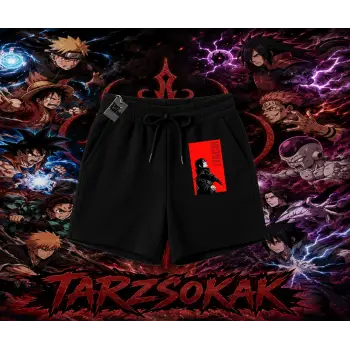 Itachi Uchiha Naruto Anime Karakteri Unisex Şort Beyaz