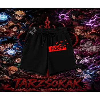 Itachi Uchiha Naruto Anime Karakteri Unisex Şort Beyaz