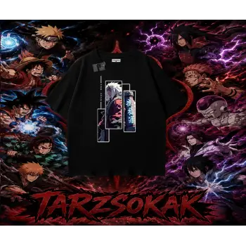Jiraiya Naruto Anime Karakteri Oversize Unisex Tişört Beyaz