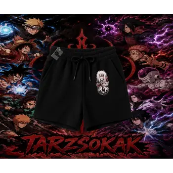 Jiraiya Naruto Anime Karakteri Unisex Şort Beyaz