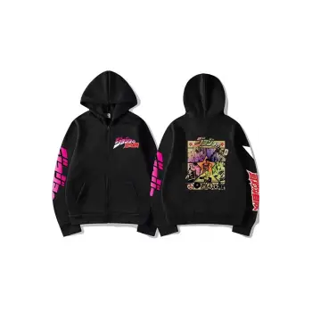 Jojonun Tuhaf Macera Fermuarlı Unisex Hoodies Tip65 13928