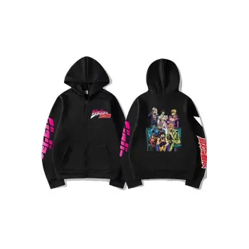 Jojonun Tuhaf Macera Fermuarlı Unisex Hoodies Tip69 13932