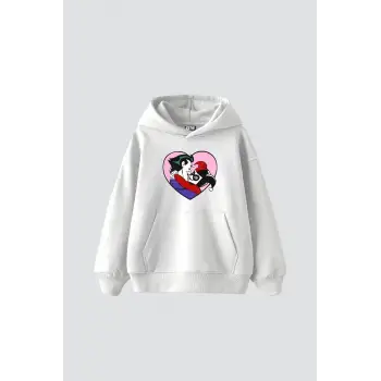 Joker&Harley Baskılı Oversize Unisex Premium Beyaz