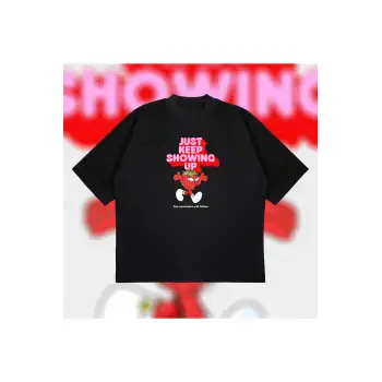 Just Keep Show Oversize Unisex Pamuklu Nefes Alan Kalın Kumaşlı