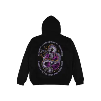 Just Try Siyah Oversize Unisex Kapüşonlu Sweatshirt Hoodie