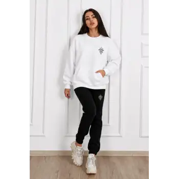 Kadın 2 Iplik Saks Mavi Eşofman Takımı