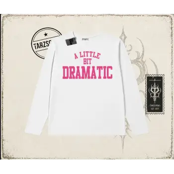 Kadın a Little Bit Dramatic Biskilet Yaka  Long Sleeve Beyaz