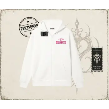 Kadın a Little Bit Dramatic Oversize Unisex Hırka & Çeket Fermuarlı Sweatshirt Beyaz