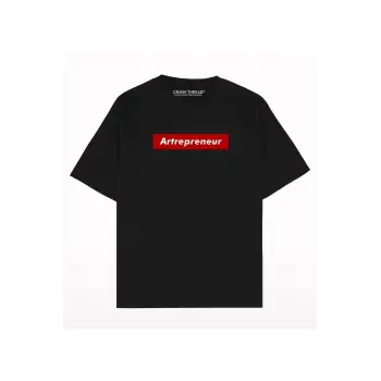 Kadın Artrepreneur Baskılı Oversize Bisiklet Yaka Tshirt