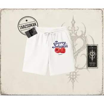 Kadın Berry Infusion Unisex Şort Beyaz