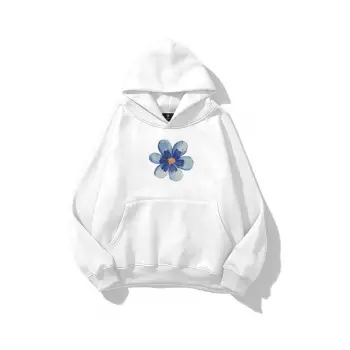 Kadın Blue Flower Sweatshirt Beyaz