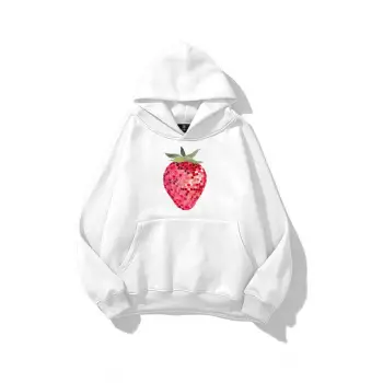 Kadın Çilek Disco Sweatshirt Beyaz
