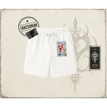Kadın Crab Picnic Unisex Şort Beyaz