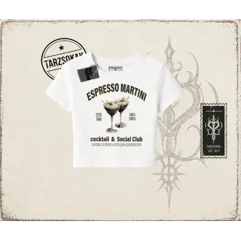Kadın Espresso Martini Kadın Baby Tee Beyaz
