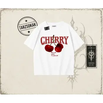 Kadın Have a Nice Weekend Cherry Oversize Unisex Tişört - Çocuk