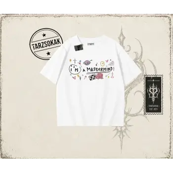 Kadın Im a Mastermind Oversize Unisex Tişört Beyaz