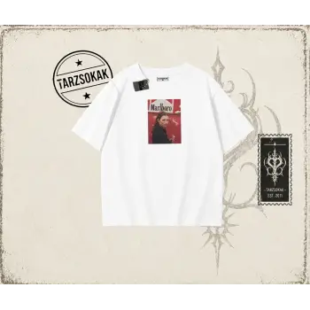 Kadın Kate Moss icecream Oversize Unisex Tişört Beyaz