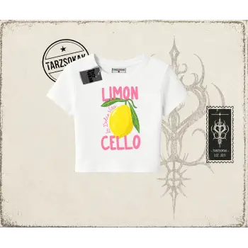 Kadın Limon Cello Kadın Baby Tee Beyaz