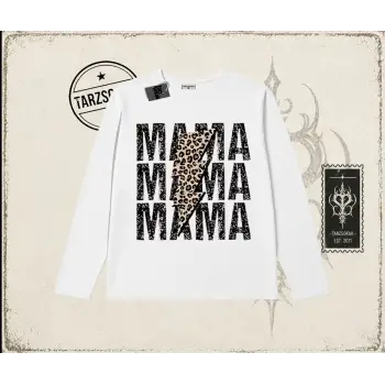 Kadın MamaMama Biskilet Yaka  Long Sleeve Beyaz