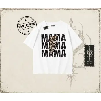 Kadın MamaMama Oversize Unisex Tişört Beyaz