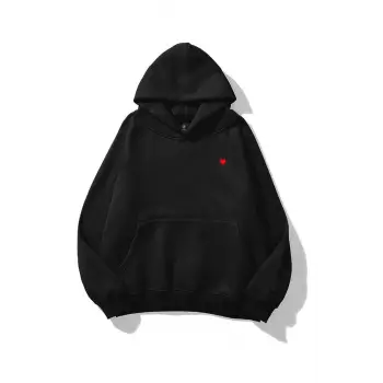 Kadın Minik Kalp Sweatshirt Siyah