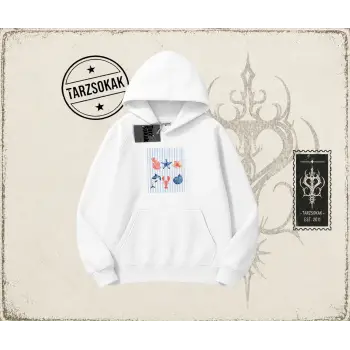 Kadın Ocean Like Oversize Unisex Kapşonlu Sweatshirt Beyaz