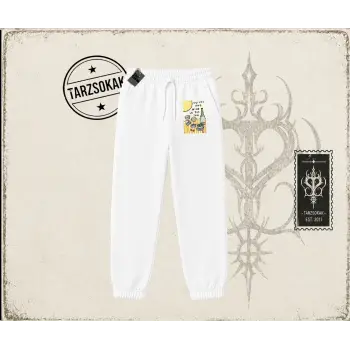 Kadın Olives and Wine Unisex Jogger Eşofman Altı Beyaz
